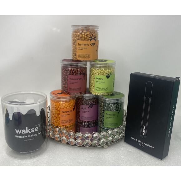 Wakse Botanicals At Home Wax Kit For Face & Body 6 Pack Collection NWT MSRP $135 - Picture 2 of 13